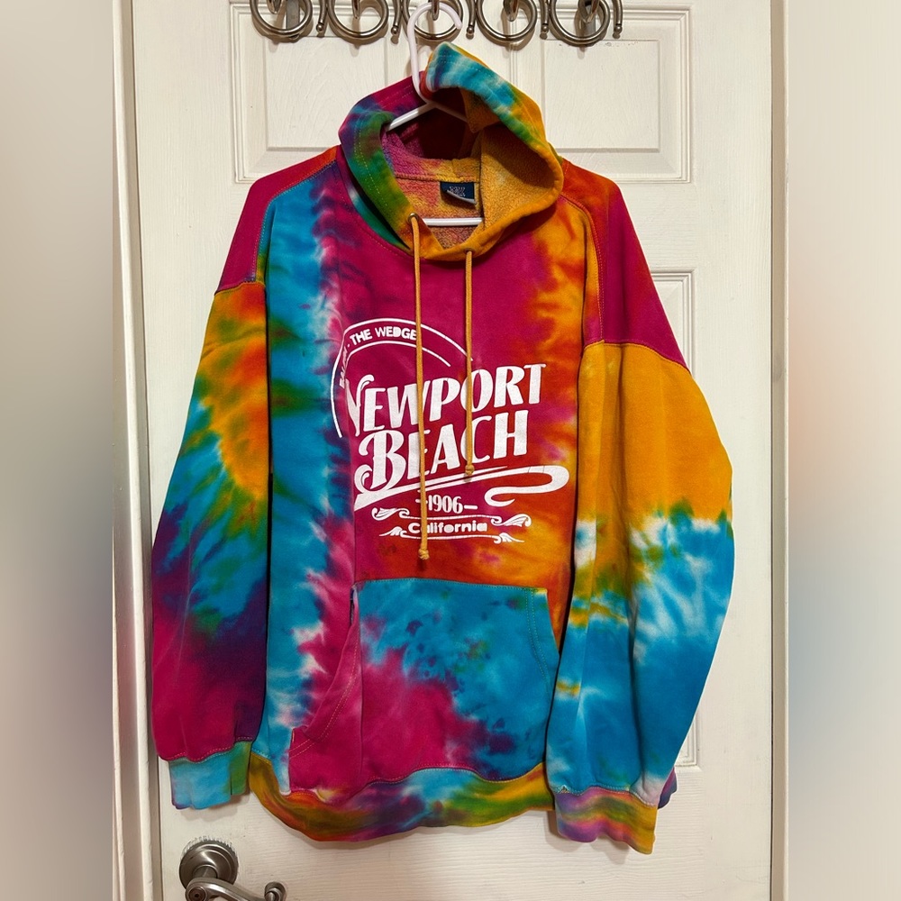 Tie Dye multicolored hoodie UNISEX Newport Beach XL